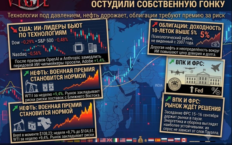 Обзор рынка от Михаила Ажгиревича: 14–15 сентября, лидеры ИИ сами ударили по своим акциям
