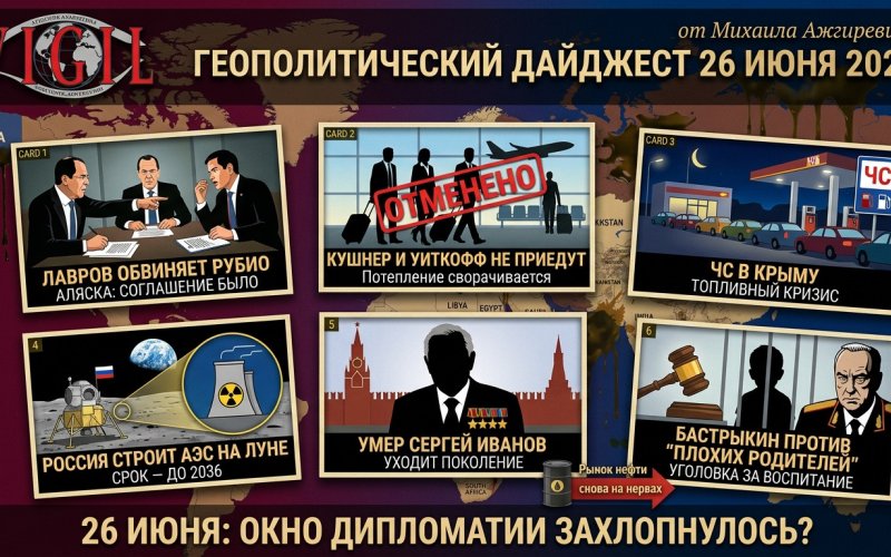 Геополитический дайджест от Михаила Ажгиревича за 26 июня 2026!