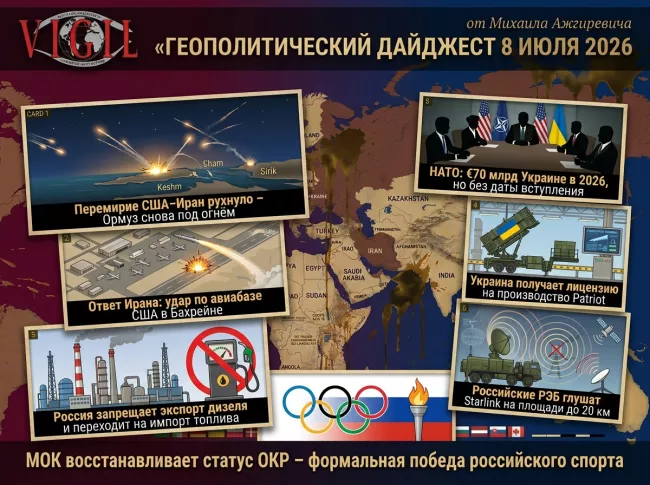 Геополитический дайджест от Михаила Ажгиревича за 8 июля 2026!