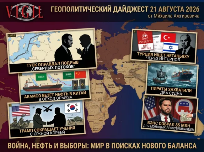 Геополитический дайджест от Михаила Ажгиревича за 21 августа 2026!