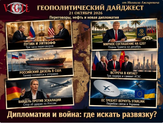 Геополитический дайджест от Михаила Ажгиревича за 21 октября 2026!