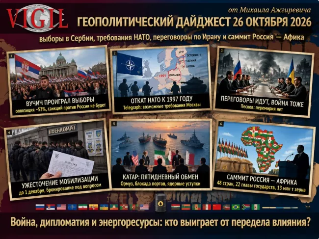 Геополитический дайджест от Михаила Ажгиревича за 26 октября 2026!