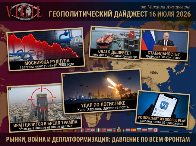 Геополитический дайджест от Михаила Ажгиревича за 16 июля 2026!