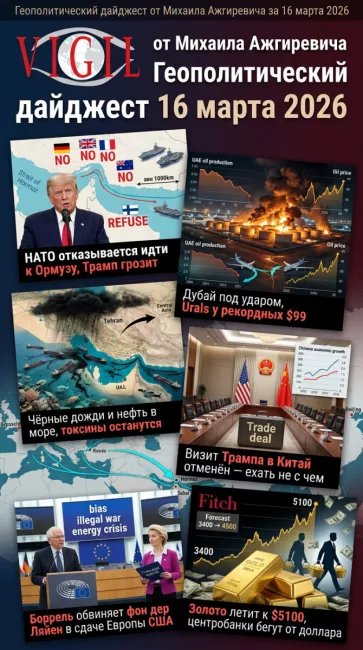 Геополитический дайджест от Михаила Ажгиревича за 16 марта 2026!