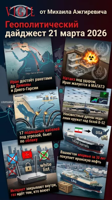 Геополитический дайджест от Михаила Ажгиревича за 21 марта 2026