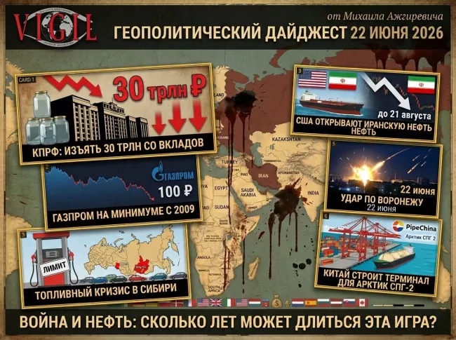 Геополитический дайджест от Михаила Ажгиревича за 22 июня 2026!